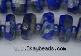 CRB1393 15.5 inches 7*14mm faceted rondelle lapis lazuli beads