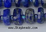 CRB1395 15.5 inches 8*18mm faceted rondelle lapis lazuli beads