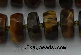 CRB1433 15.5 inches 7*14mm faceted rondelle yellow tiger eye beads