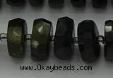 CRB1442 15.5 inches 6*12mm faceted rondelle blue tiger eye beads