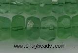 CRB1461 15.5 inches 6*12mm faceted rondelle green fluorite beads