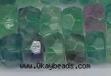 CRB1466 15.5 inches 6*12mm faceted rondelle fluorite beads