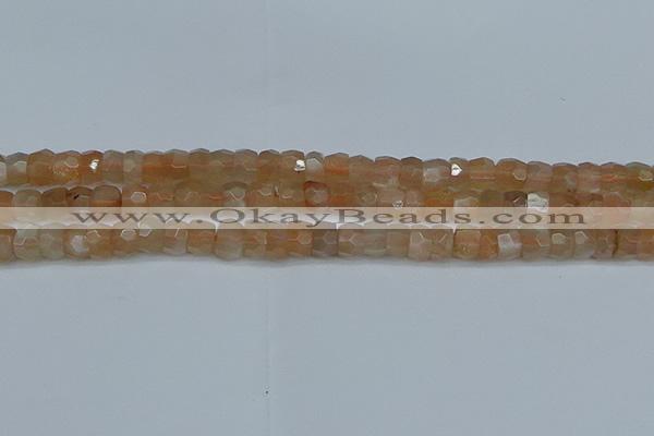 CRB1468 15.5 inches 4*6mm faceted rondelle moonstone beads