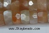 CRB1471 15.5 inches 6*12mm faceted rondelle moonstone beads