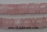 CRB149 15.5 inches 6*12mm & 10*12mm rondelle rose quartz beads