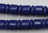 CRB153 15.5 inches 6*12mm & 10*12mm rondelle blue stone beads