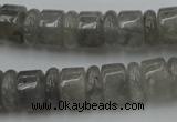 CRB178 15.5 inches 4*12mm – 8*12mm rondelle cloudy quartz beads