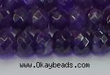 CRB1805 15.5 inches 5*8mm faceted rondelle amethyst beads