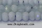 CRB1826 15.5 inches 5*7mm faceted rondelle aquamarine beads