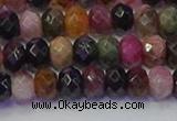 CRB1832 15.5 inches 4*6mm faceted rondelle tourmaline beads