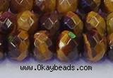 CRB1842 15.5 inches 6*10mm faceted rondelle yellow tiger eye beads