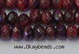 CRB1846 15.5 inches 6*10mm faceted rondelle red tiger eye beads