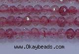 CRB1863 15.5 inches 2*3mm faceted rondelle strawberry quartz beads