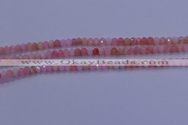 CRB1876 15.5 inches 2.5*4mm faceted rondelle pink opal beads