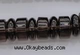 CRB188 15.5 inches 6*16mm – 10*16mm rondelle smoky quartz beads