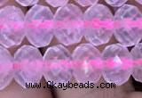 CRB1941 15.5 inches 6*8mm faceted rondelle rose quartz beads