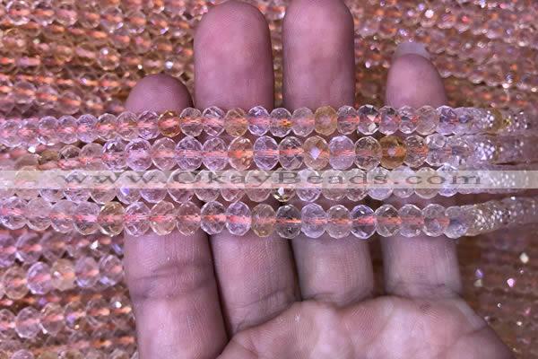 CRB1949 15.5 inches 4*6mm faceted rondelle citrine gemstone beads