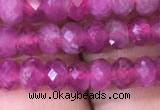 CRB1973 15.5 inches 3*5mm faceted rondelle pink tourmaline beads