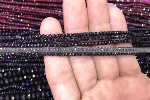 CRB1997 15.5 inches 2*3mm faceted rondelle black spinel beads