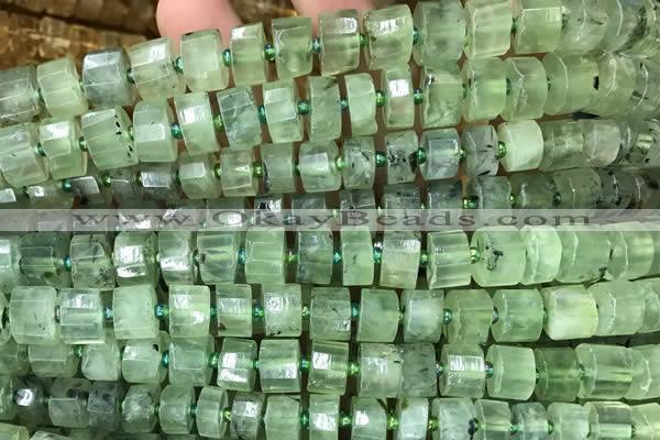 CRB2041 15.5 inches 9mm - 10mm faceted tyre prehnite beads