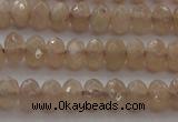 CRB210 15.5 inches 3*4mm faceted rondelle moonstone beads