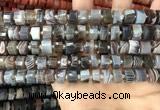 CRB2111 15.5 inches 9mm - 10mm faceted tyre Botswana agate beads