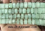 CRB2167 15.5 inches 12mm - 13mm faceted tyre light prehnite beads