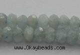 CRB217 15.5 inches 3*4mm faceted rondelle aquamarine beads