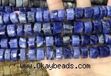 CRB2177 15.5 inches 12mm - 13mm faceted tyre sodalite beads