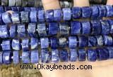 CRB2178 15.5 inches 13mm - 14mm faceted tyre sodalite beads