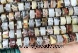 CRB2183 15.5 inches 13mm - 14mm faceted tyre crazy lace agate beads