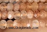 CRB2243 15.5 inches 2*3mm faceted rondelle golden sunstone beads