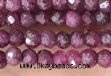 CRB2244 15.5 inches 2*3mm faceted rondelle ruby gemstone beads