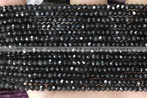 CRB2246 15.5 inches 2*3mm faceted rondelle obsidian beads