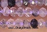 CRB2265 15.5 inches 3*4mm faceted rondelle black rutilated quartz beads