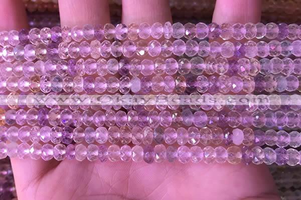 CRB2280 15.5 inches 3.5*5mm faceted rondelle mixed quartz beads