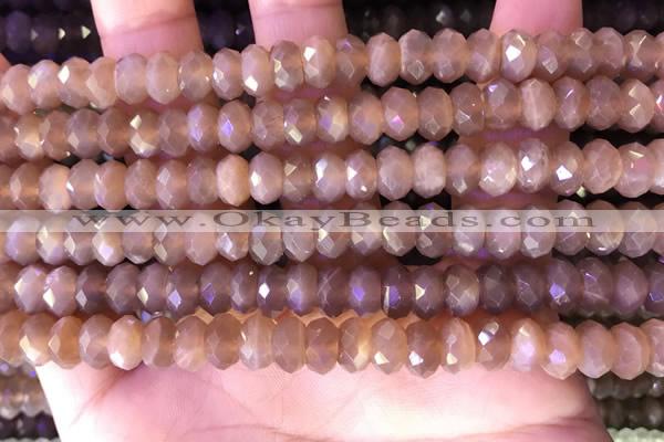 CRB2284 15.5 inches 5*8mm faceted rondelle moonstone beads