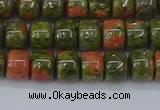 CRB2507 15.5 inches 6*8mm rondelle unakite gemstone beads