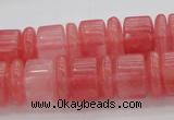 CRB252 15.5 inches 5*14mm - 10*14mm rondelle cherry quartz beads