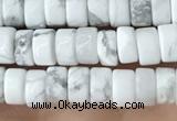 CRB2556 15.5 inches 2*4mm heishi white howlite beads wholesale