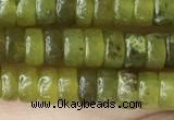 CRB2564 15.5 inches 2*4mm heishi olive jade beads wholesale