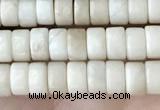 CRB2566 15.5 inches 2*4mm heishi white fossil jasper beads wholesale