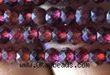 CRB2601 15.5 inches 2*3mm faceted rondelle red garnet beads