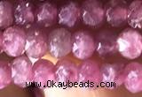 CRB2611 15.5 inches 3*4mm faceted rondelle ruby gemstone beads