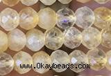 CRB2632 15.5 inches 3*4mm faceted rondelle citrine gemstone beads