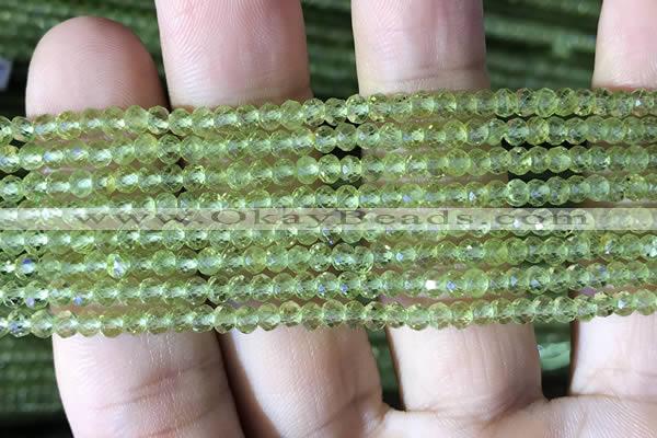 CRB2637 15.5 inches 2*3mm faceted rondelle peridot gemstone beads