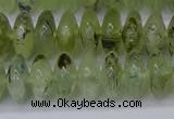 CRB265 15.5 inches 5*12mm rondelle green rutilated quartz beads