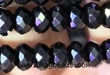 CRB2652 15.5 inches 3.5*5mm faceted rondelle black spinel beads