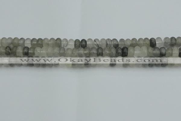 CRB2805 15.5 inches 4*6mm rondelle cloudy quartz beads wholesale