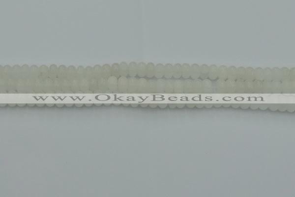 CRB2810 15.5 inches 4*6mm rondelle white jade beads wholesale